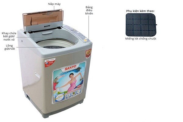Hướng dẫn vắt quần áo bằng máy giặt sanyo